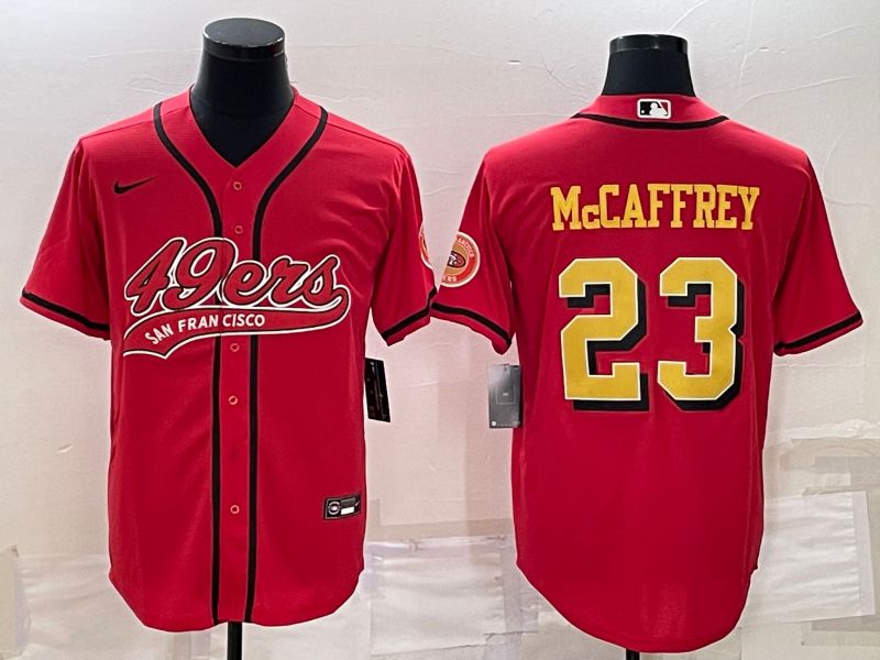 Men San Francisco 49ers #23 Mccaffrey Red yellow Nike Co branded NFL Jerseys